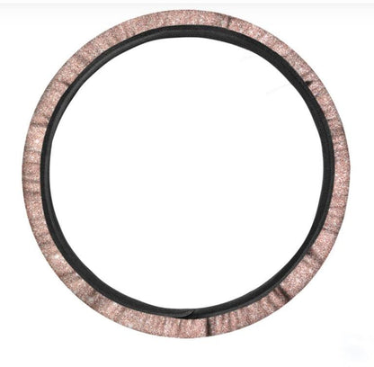 Rose Gold Glitter Texture Print Car Steering Wheel Cover