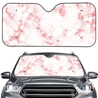 Rose Pink Marble Print Car Windshield Sun Shade
