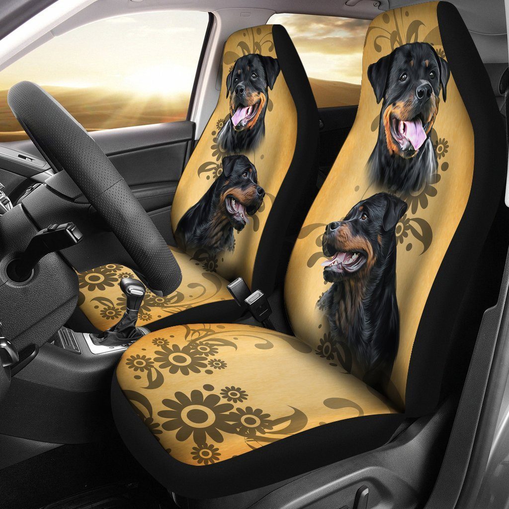 Rottweiler Car Seat Covers Custom Vintage Car Accessories For Dog Lovers