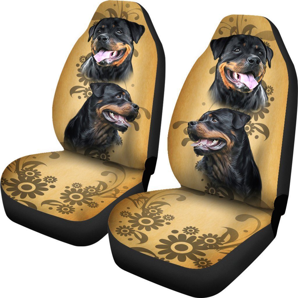 Rottweiler Car Seat Covers Custom Vintage Car Accessories For Dog Lovers
