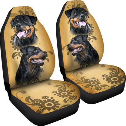 Rottweiler Car Seat Covers Custom Vintage Car Accessories For Dog Lovers