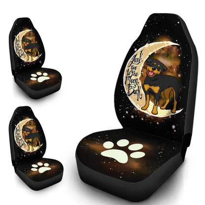 Rottweiler Car Seat Covers I Love You To The Moon and Back Idea Car Accessories For Rottweiler Lovers