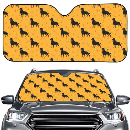 Rottweiler Dog Pattern Print Car Windshield Sun Shade