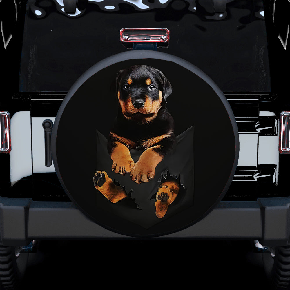 Rottweiler Puppy Dog Hanging Cute Jeep Car Spare Tire Cover