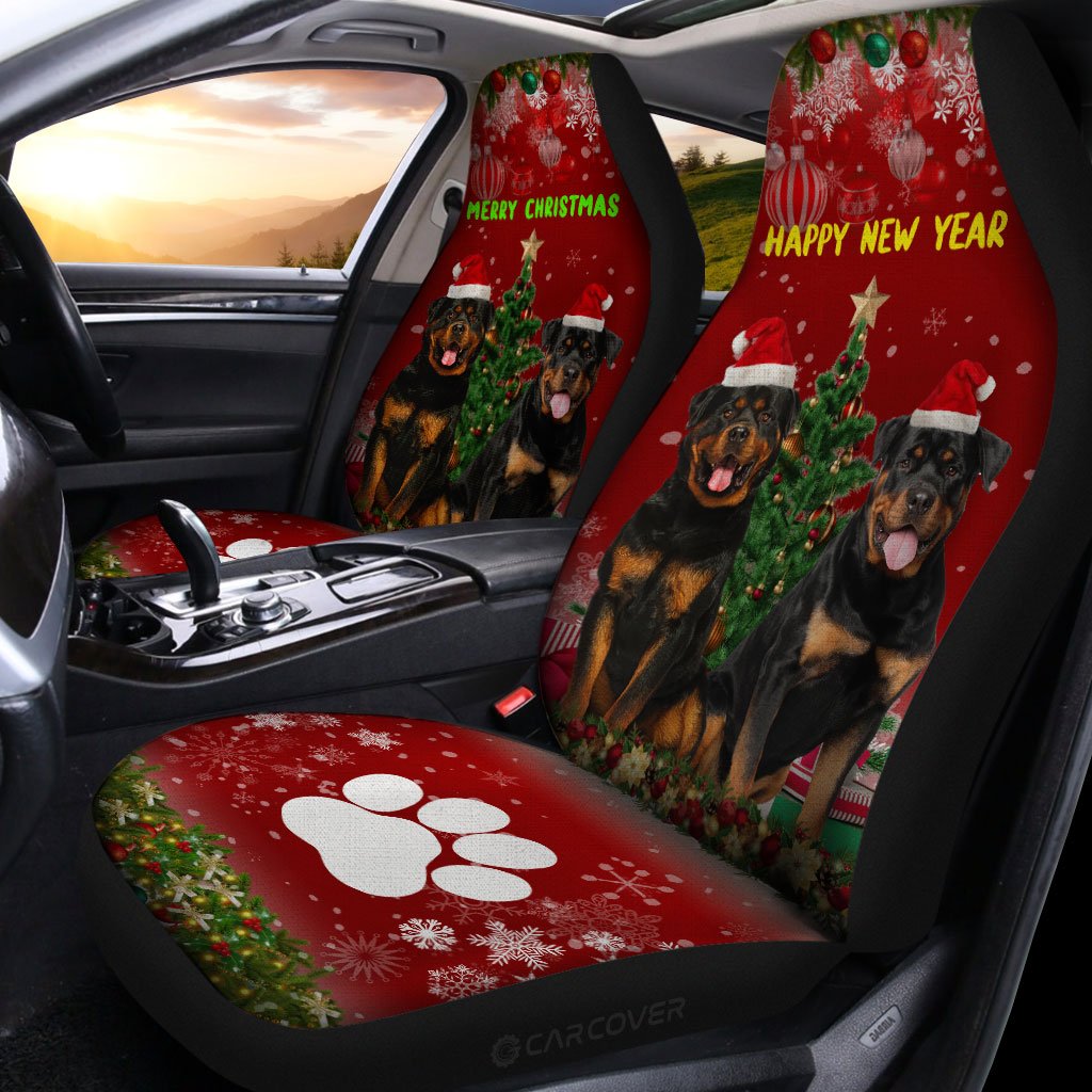 Rottweilers Car Seat Covers Custom Xmas Car Accessories
