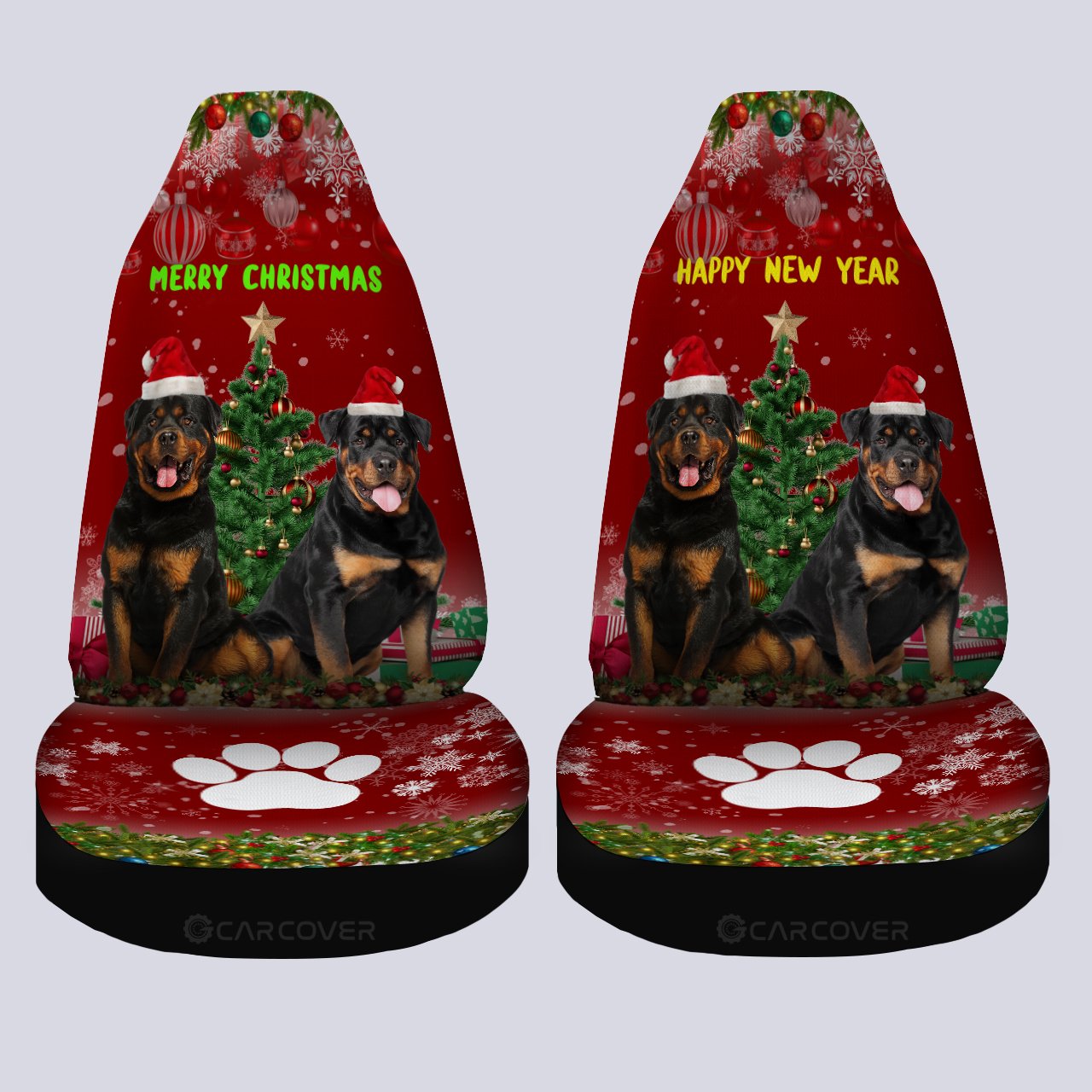 Rottweilers Car Seat Covers Custom Xmas Car Accessories