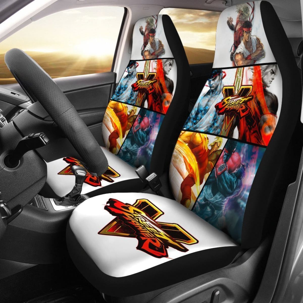 Ryu Vs Ken 2 Street Fighter V Car Seat Covers For Gamer Mn05 Universal Fit 225721