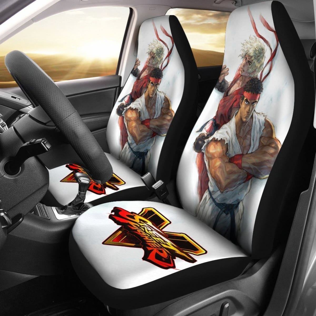 Ryu Vs Ken Street Fighter V Car Seat Covers For Gamer Mn05 Universal Fit 225721