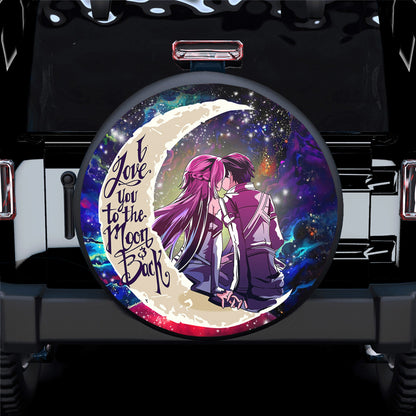 SAO Sword Art Online Asuna Kirito Love You To The Moon Galaxy Spare Tire Cover