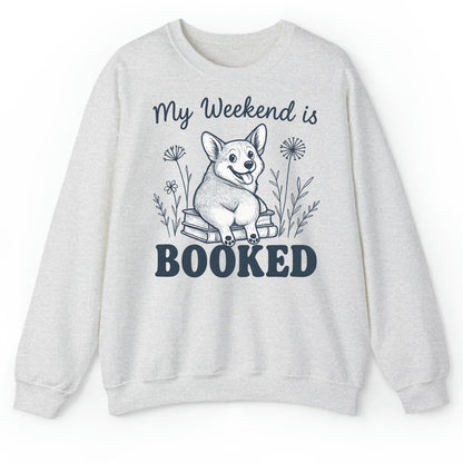 My Weekend is Booked Corgi T-Shirt – Funny Book Lover Dog Tee