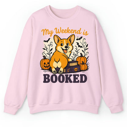 My Weekend is Booked Halloween Corgi T-Shirt – Funny Dog Lover Tee