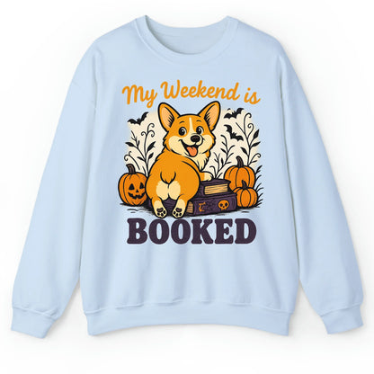 My Weekend is Booked Halloween Corgi T-Shirt – Funny Dog Lover Tee