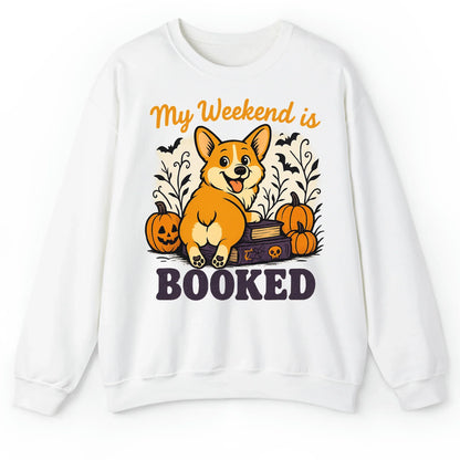 My Weekend is Booked Halloween Corgi T-Shirt – Funny Dog Lover Tee