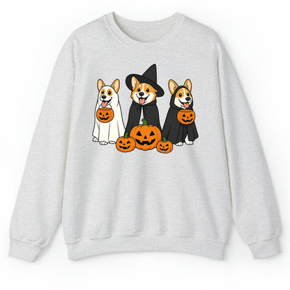 Corgi Halloween Shirt – Funny Ghost & Witch Dog Costume Print