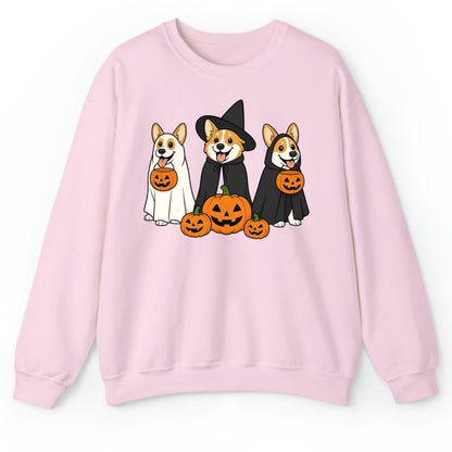 Corgi Halloween Shirt – Funny Ghost & Witch Dog Costume Print