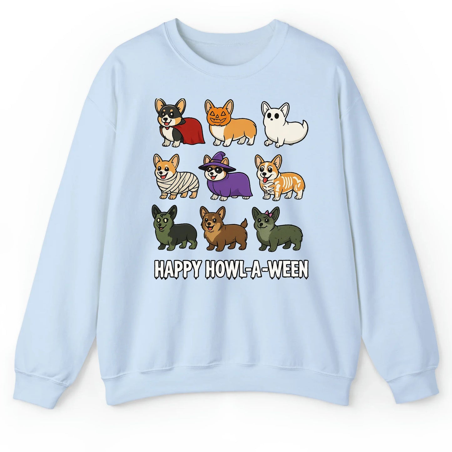 Corgi Halloween T-Shirt – Happy Howl-a-ween Graphic Gift for Dog Lovers