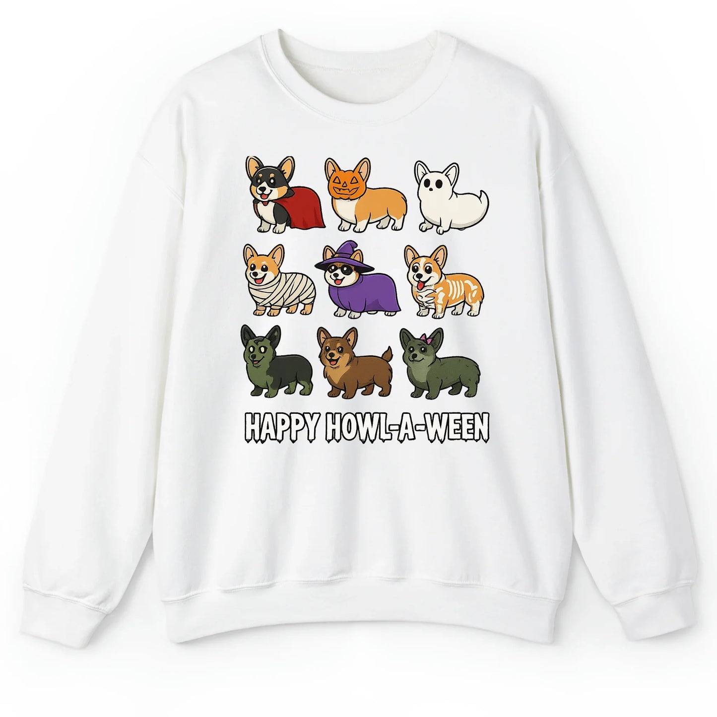 Corgi Halloween T-Shirt – Happy Howl-a-ween Graphic Gift for Dog Lovers