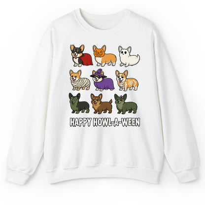 Corgi Halloween T-Shirt – Happy Howl-a-ween Graphic Gift for Dog Lovers