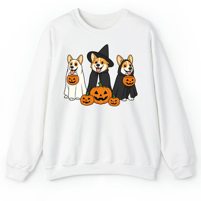 Corgi Halloween Shirt – Funny Ghost & Witch Dog Costume Print