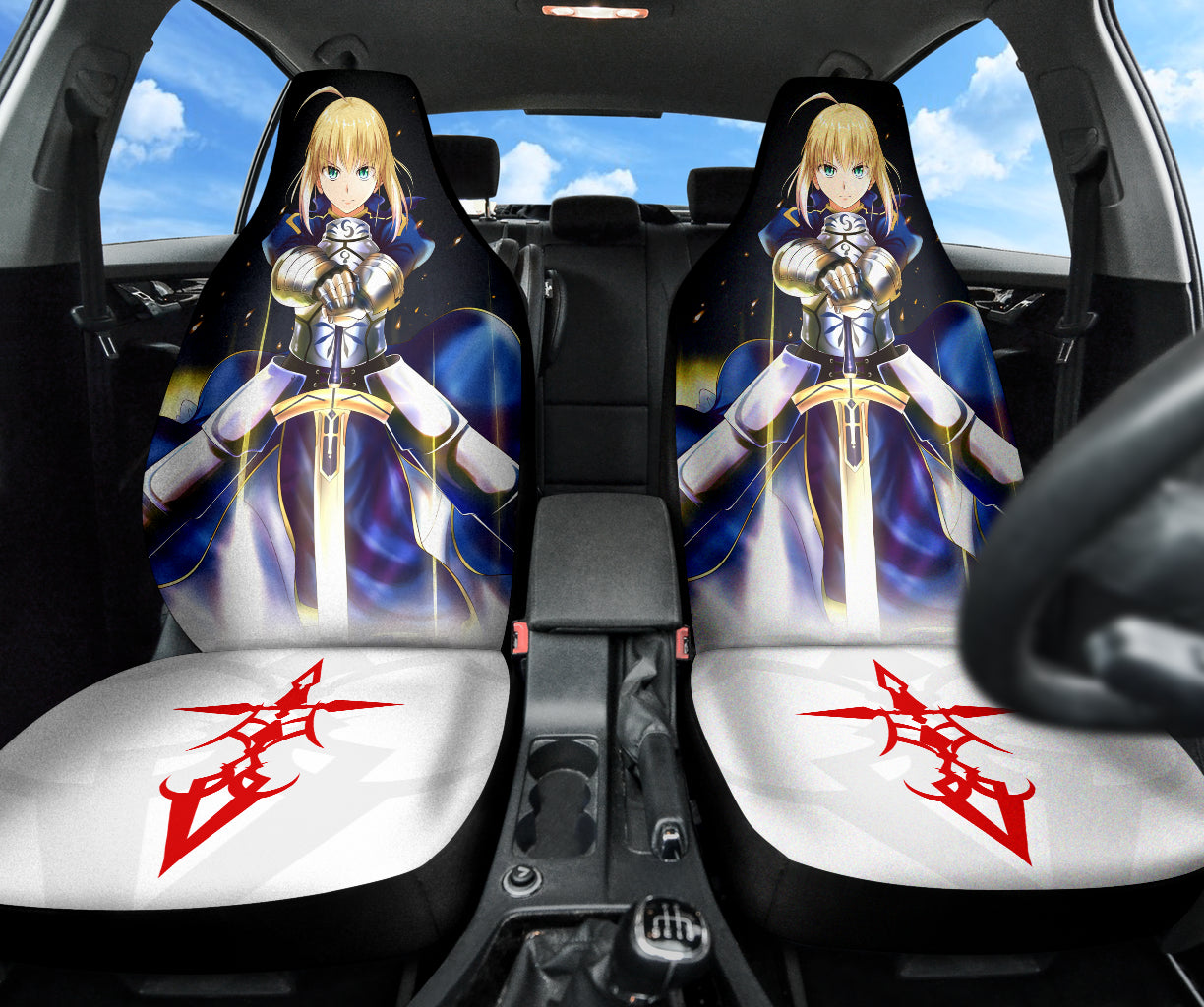 Saber Fate Stay Night Car Seat Covers Car Accessories Ci220429-09