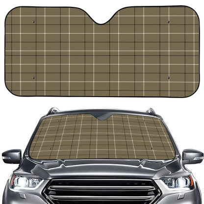 Sage Green Tattersall Pattern Print Car Windshield Sun Shade