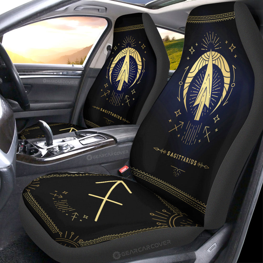 Sagittarius Colorful Car Seat Covers Custom Zodiac Car Accessories
