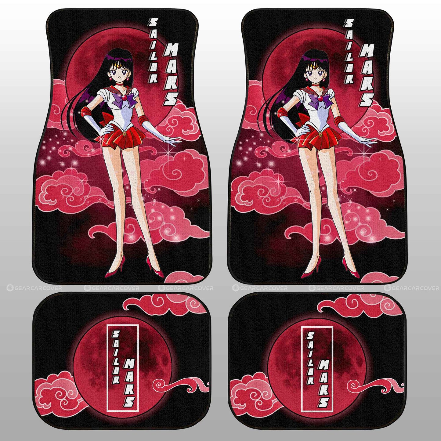 Sailor Mars Car Floor Mats Custom Sailor Moon Anime Car Interior Accessories