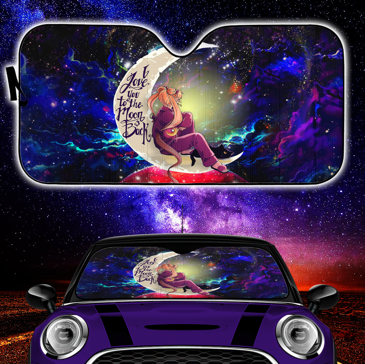 Sailor Moon 1 Love You To The Moon Galaxy Car Auto Sunshades