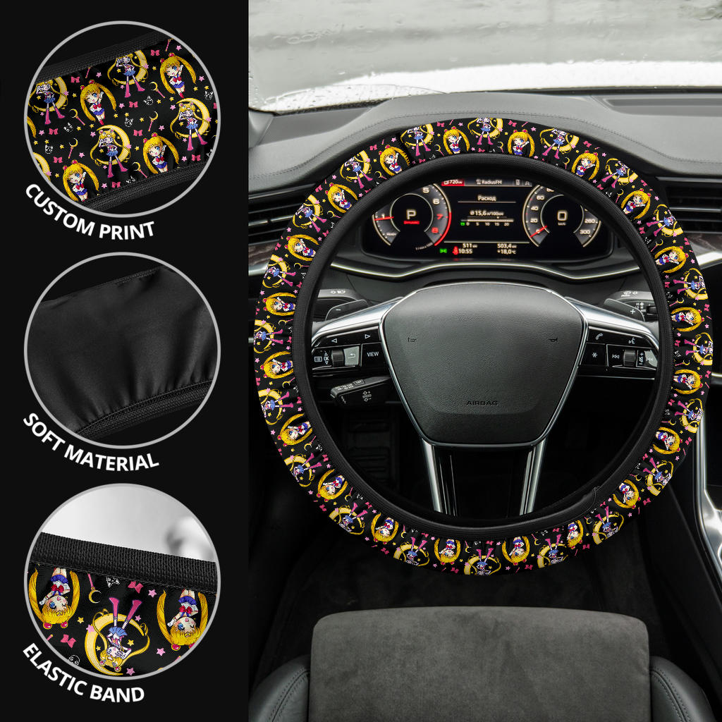 Sailor Moon Anime Christmas Premium Custom Car Steering Wheel Cover