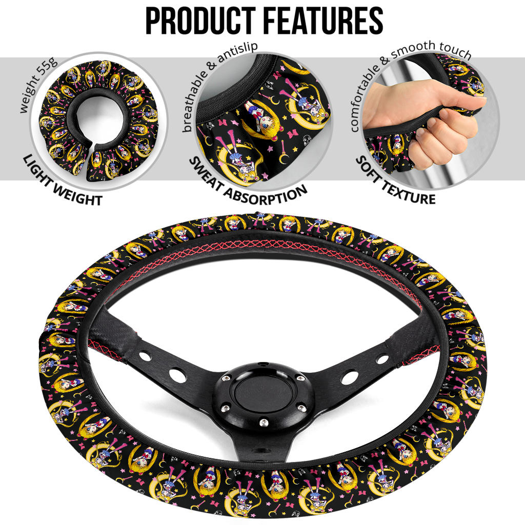 Sailor Moon Anime Christmas Premium Custom Car Steering Wheel Cover