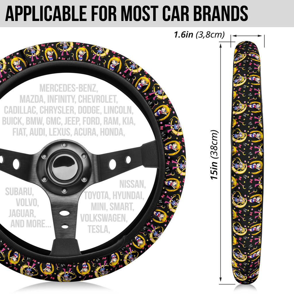 Sailor Moon Anime Christmas Premium Custom Car Steering Wheel Cover