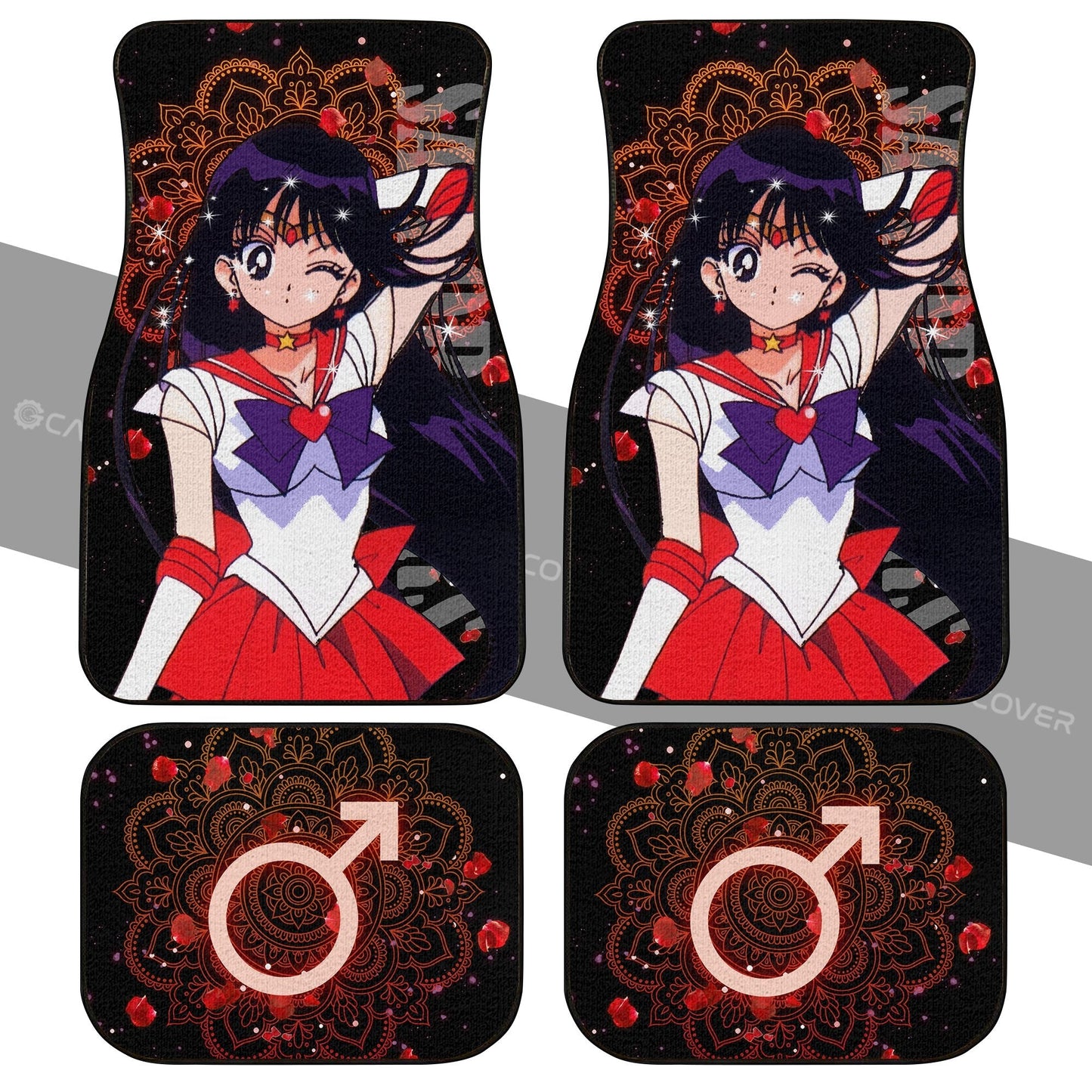 Sailor Moon Car Floor Mats Custom Sailor Mars Anime Car Accessories