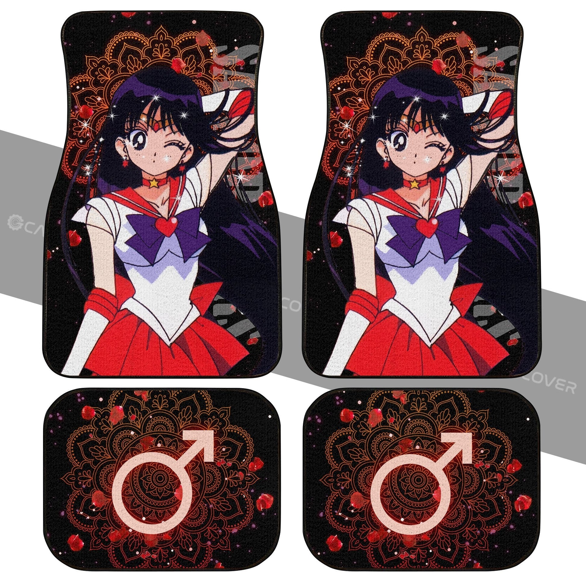 Sailor Moon Car Floor Mats Custom Sailor Mars Anime Car Accessories