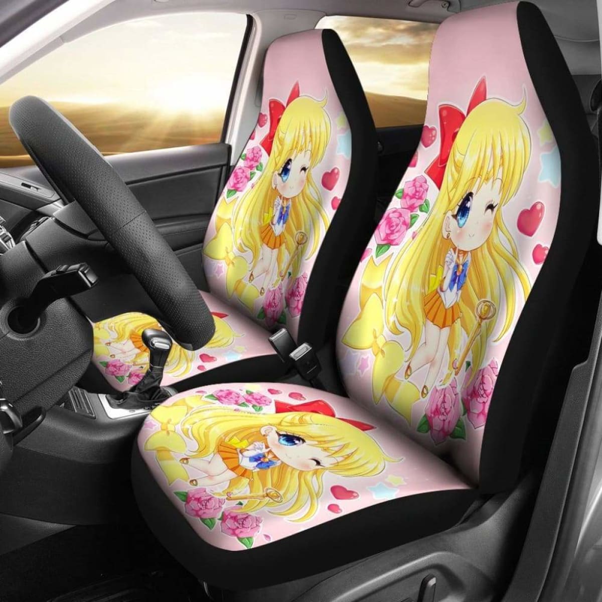 Sailor Venus Chibi Car Seat Covers Universal Fit 051012