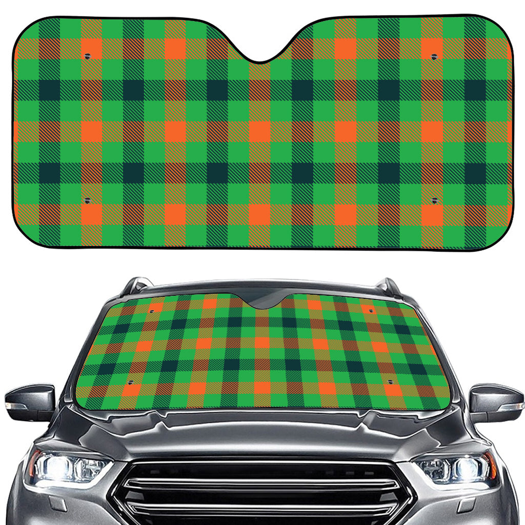 Saint Patrick's Day Buffalo Plaid Print Car Windshield Sun Shade