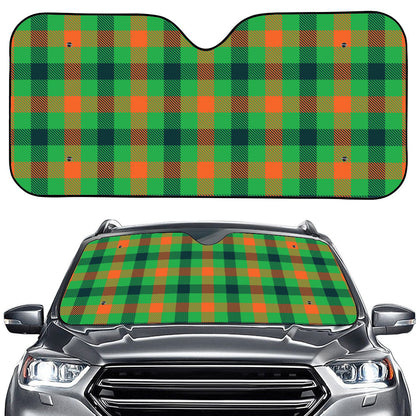 Saint Patrick's Day Buffalo Plaid Print Car Windshield Sun Shade