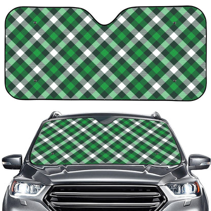 Saint Patrick's Day Plaid Pattern Print Car Windshield Sun Shade