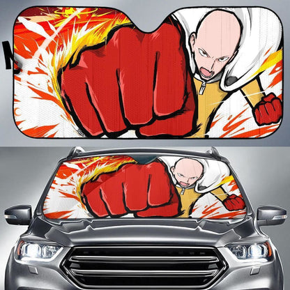 Saitama Punch Power Anime Auto Sun Shade Nh07 Universal Fit 111204