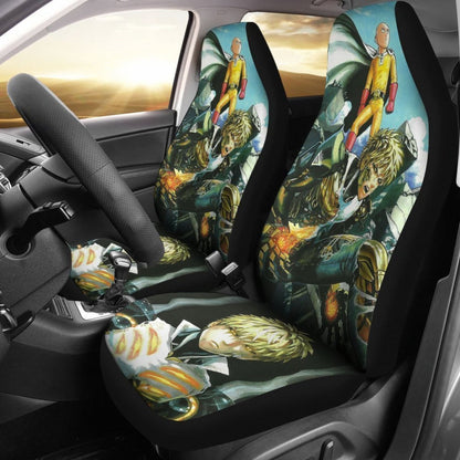 Saitama Vs Genos One Punch Man Car Seat Covers Lt03 Universal Fit 225721