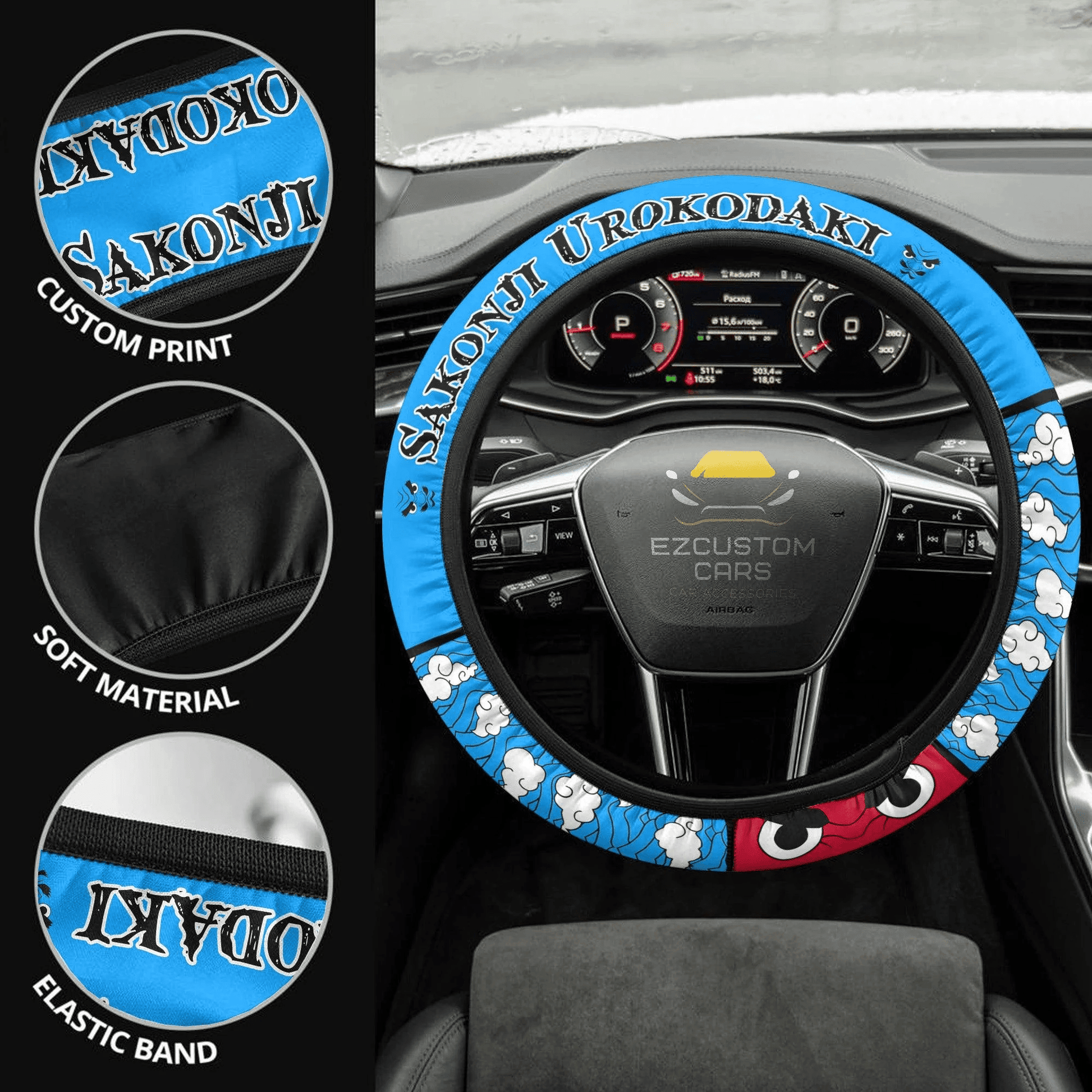 Sakonji Urokodaki Anime Steering Wheel Cover Custom Anime Demon Slayer Car Accessories
