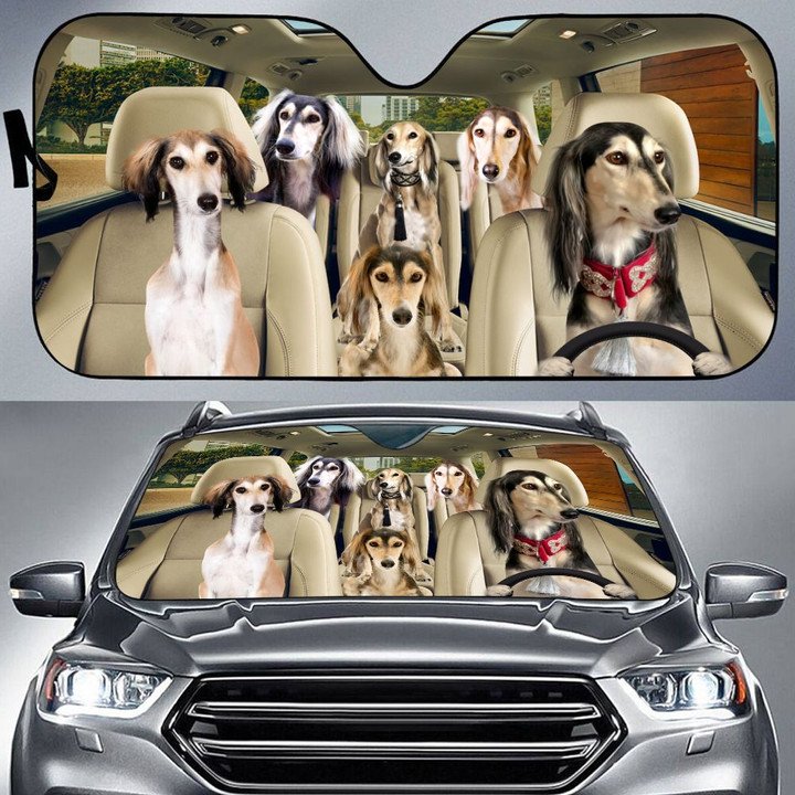 Saluki Car All Over Printed 3D Sun Shade