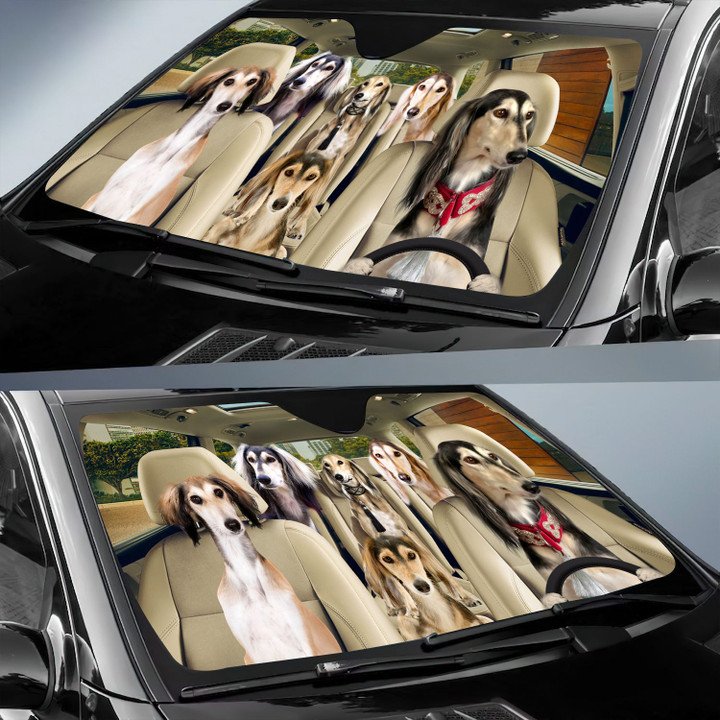 Saluki Car All Over Printed 3D Sun Shade