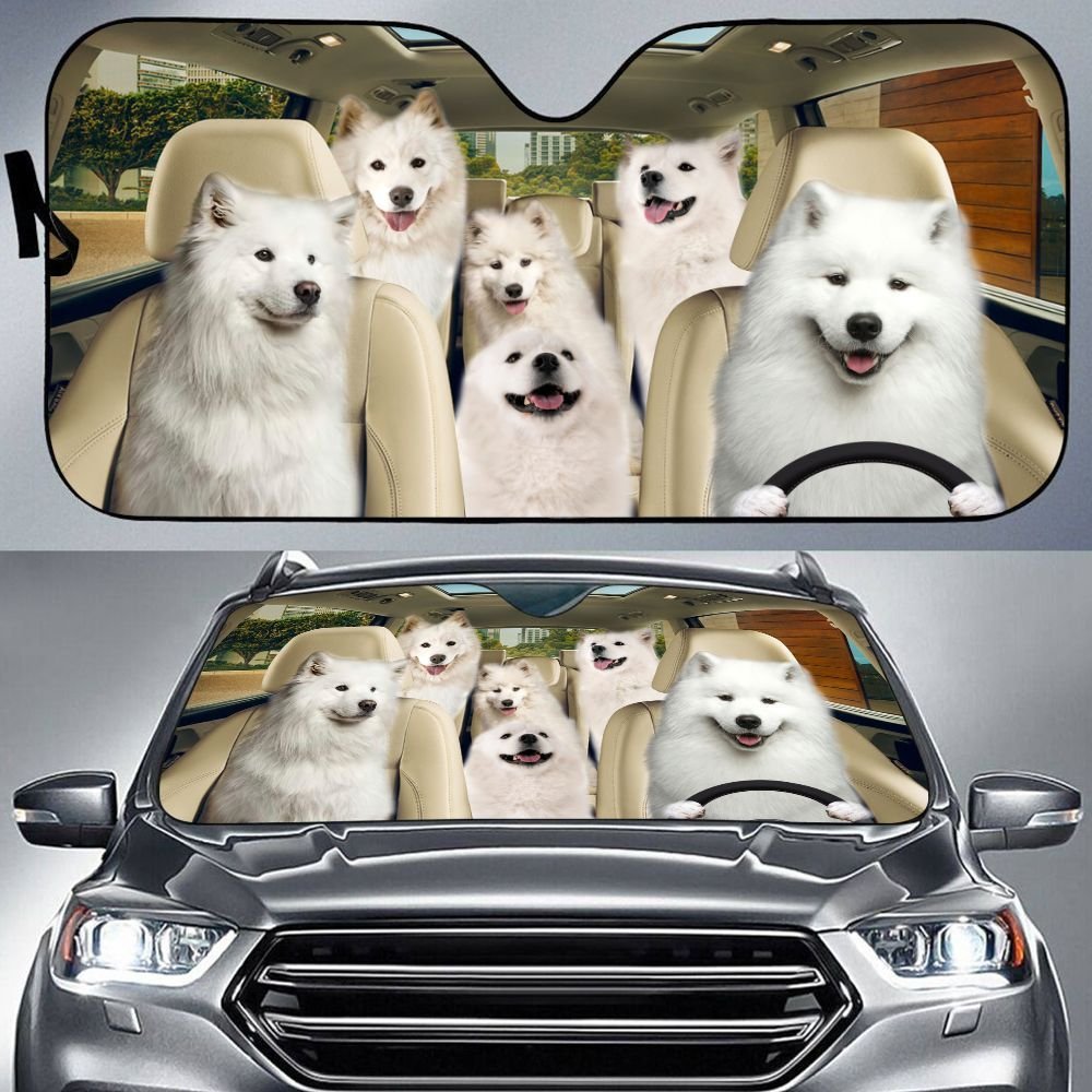 Samoyed Car All Over Printed 3D Sun Shade