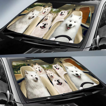 Samoyed Car All Over Printed 3D Sun Shade