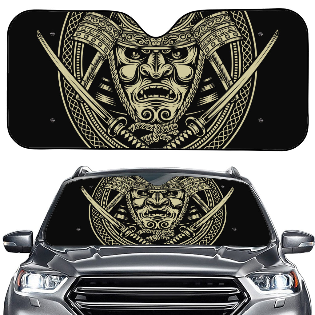 Samurai Warrior Mask Print Car Windshield Sun Shade