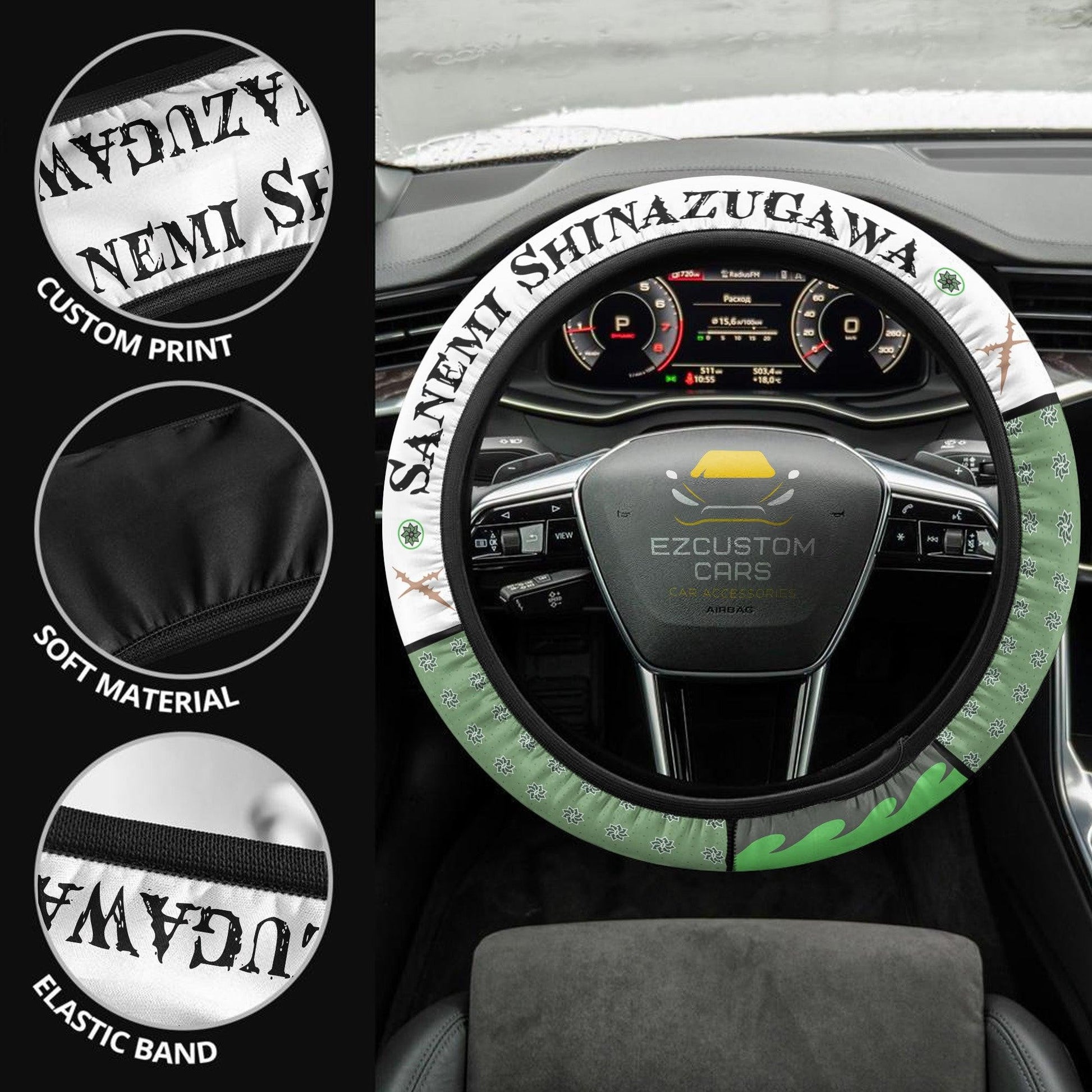 Sanemi Shinazugawa Demon Slayer Anime Steering Wheel Cover Custom Anime Car Accessories