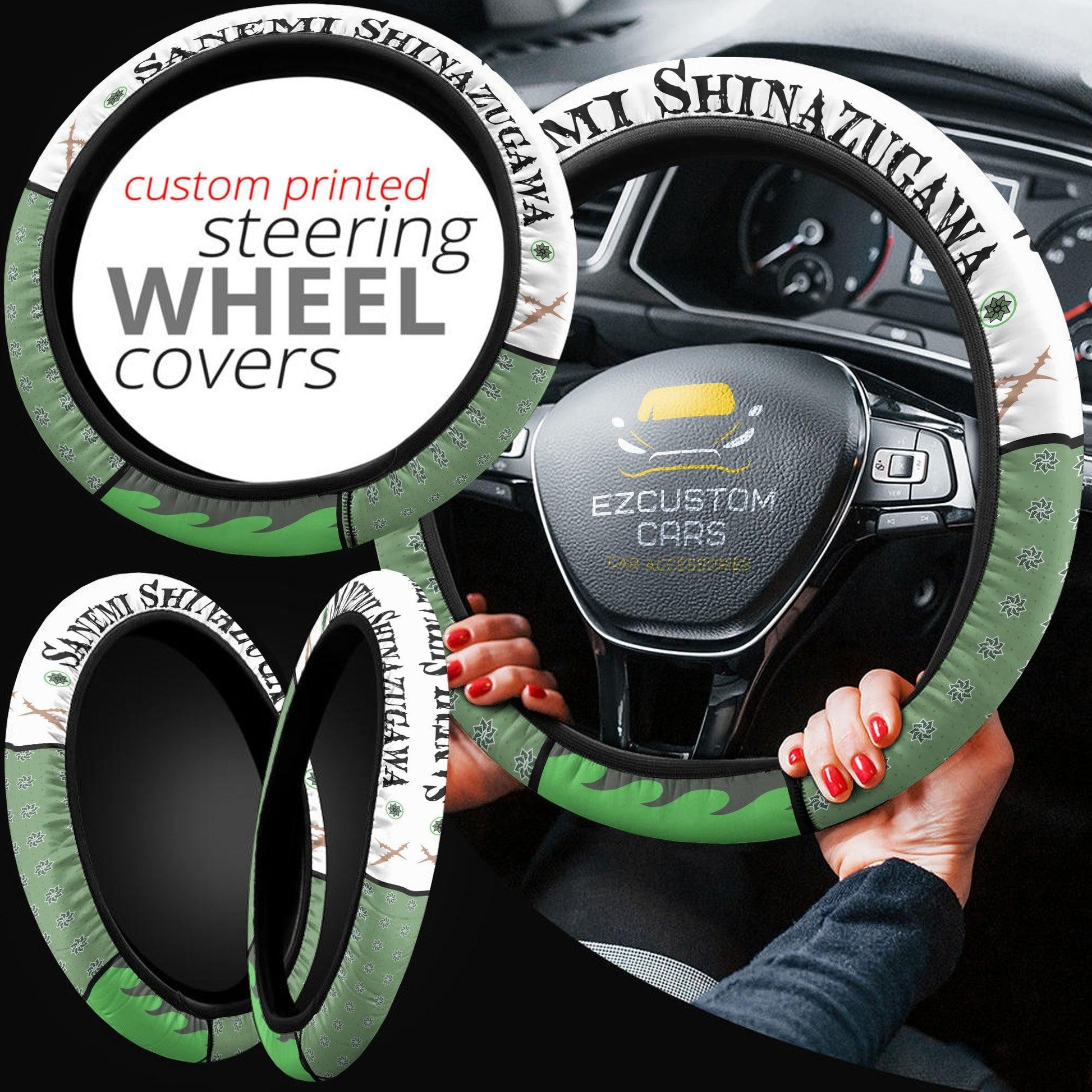 Sanemi Shinazugawa Demon Slayer Anime Steering Wheel Cover Custom Anime Car Accessories
