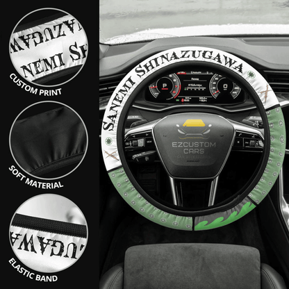 Sanemi Shinazugawa Demon Slayer Anime Steering Wheel Cover Custom Anime Car Accessories