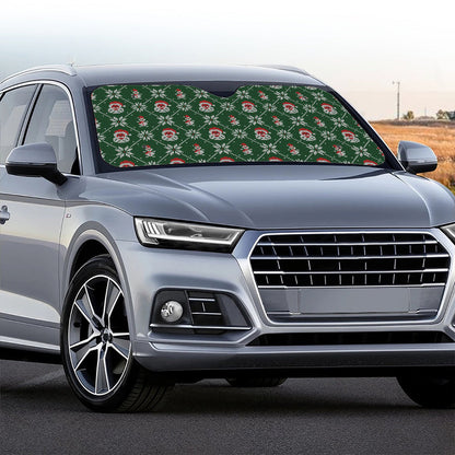 Santa Claus Knitted Pattern Print Car Windshield Sun Shade