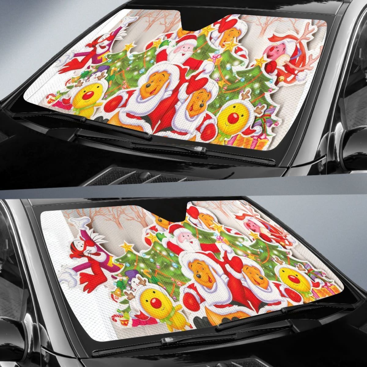 Santa Claus & Winnie The Pooh Sun Shade amazing best gift ideas 2020 Universal Fit 174503